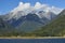 Natural scenery of Patagonia mountains of southern Chile