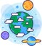 Natural science researching planet icon vector