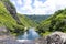 Natural sight of the island of Mauritius - several levels of falls