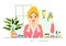 Natural Skin Care Vector Illustration of Women Applying Cosmetics Face Skincare Products with Organic Ingredients in Flat Cartoon