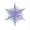 Natural snowflake detail macro closeup isolated on white background