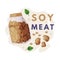 Natural Soy Product from Soybean Plant with Dry Meat Vector Composition