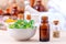 Natural Spa Ingredients essential oil with oregano leaves