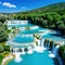 natural spwith waterfalls and hot springs at Saturnia