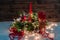 Natural Stona Christmas decoration with candle and light bulbs