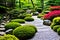 Natural stone pathway at Japanese zen garden