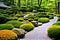 Natural stone pathway at Japanese zen garden