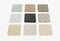 Natural stone samples with various texture options. 3D illustration