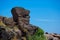 Natural stone statue in Castelsardo port, Sardinia