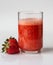 Natural Strawberries juice with white background