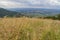 Natural summer background in mountains cableway