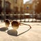 Natural Sunlight: Modern Sunglasses. Generative AI
