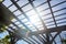 Natural sunlight showing through wooden arbor canopy