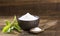 Natural sweetener in powder from stevia plant - Stevia rebaudiana