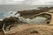 Natural swimming pool of Charco del Palo at Lanzarote on Canary islands, Spain