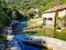 Natural swimming pool in the river Araxes located in the town of Betelu, Navarra. Spain