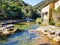 Natural swimming pool in the river Araxes located in the town of Betelu, Navarra. Spain