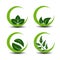 Natural symbols with leaf - circular nature icon