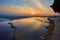 Natural travertine pools and terraces at sunset - Pamukkale