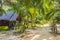 Natural tropical Thai beach jungle resort with wooden cottages Thailand