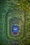 Natural tunnel of love formed by trees