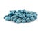 Natural turquoise beads on a white background