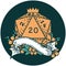 natural twenty D20 dice roll icon