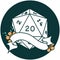 natural twenty D20 dice roll icon