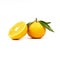 Natural Valecia orange fruit with cut in half