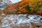 Natural view of Yukawa River flow over rocks