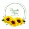 Natural vintage greeting card with yellow sunflowers