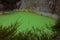 A natural volcanic green lake at the Wai-O-Tapu geothermal park in New Zealand