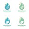 Natural Water logo design with water drop and leaf illustration