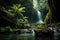 natural waterfall amidst pristine rainforest