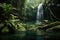 natural waterfall amidst pristine rainforest