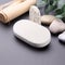 Natural white pumice stone for skin exfoliation. Pumice stone in bath concept.