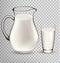 Natural Whole Milk In Jug And Glass