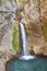 A natural wild landscape in the Turkish mountains with an interesting waterfall and the sapadere canyon