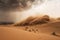 Natural wonder of a sand dune, rising high in the desert landscape