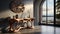 the natural wood grain and curves of a wooden console table against