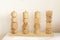 Natural wooden stacking toy in warm beige color