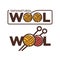 Natural wool 100 percent quality threads and needles vector