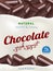 Natural Yogurt ads or packaging design. Illustration of zero fat healthy dairy product with chocolate drops and flavor