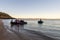 Naturalist Island, W.A. Australia - Jun 26 2019: Tourists from a luxury expedition cruise ship  land from Zodiacs on  a remote