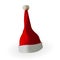 Naturalistic 3D version of Santa Claus hat. Vector Illustration