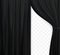 Naturalistic image of Curtain, open curtains Black color on transparent background. Vector Illustration.
