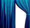 Naturalistic image of Curtain, open curtains Blue color.