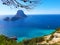 Naturalistic maritime panorama of Es Vedra in the sea of â€‹â€‹Ibiza from Cala d`Hort