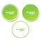 Naturally 100 percent. A set of green stickers in 3d style. Flowing drops of water. Natural product. Ecological label. Vector illu