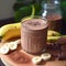 Naturally Refreshing Organic Raw Cocoa Smoothie. Generative AI